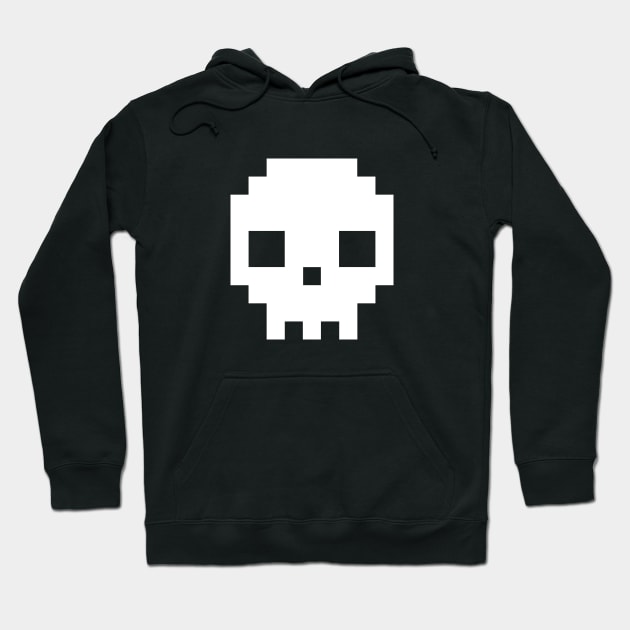 8 bit pixel skull Hoodie by geekchic_tees